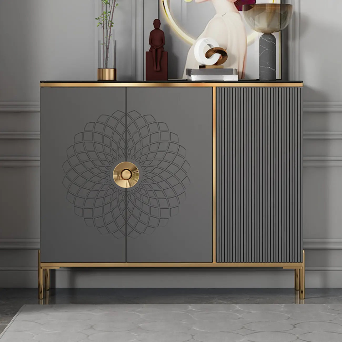 Meuble à chaussures autoportant élégant avec étagères réglables