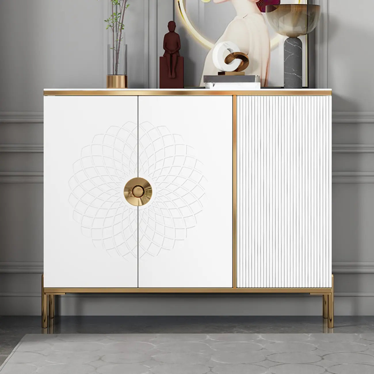 Meuble à chaussures autoportant élégant avec étagères réglables