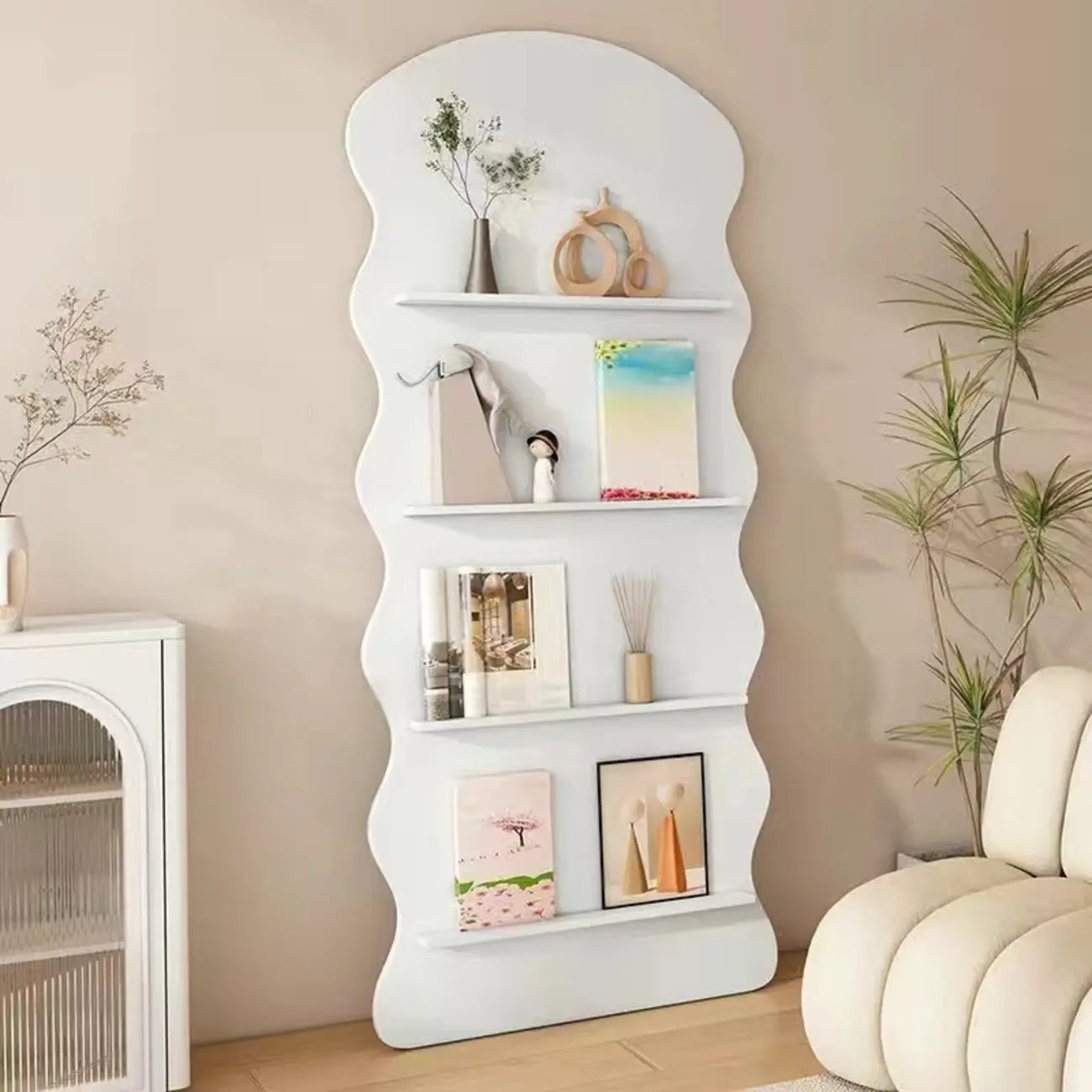 Bibliothèque décorative en bois brun à 3 étagères