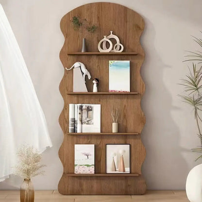 Bibliothèque décorative en bois brun à 3 étagères