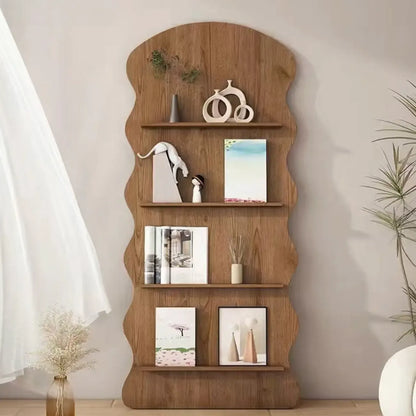 Bibliothèque décorative en bois brun à 3 étagères