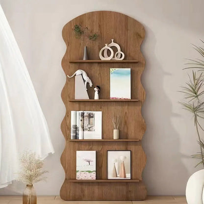 Bibliothèque décorative en bois brun à 3 étagères