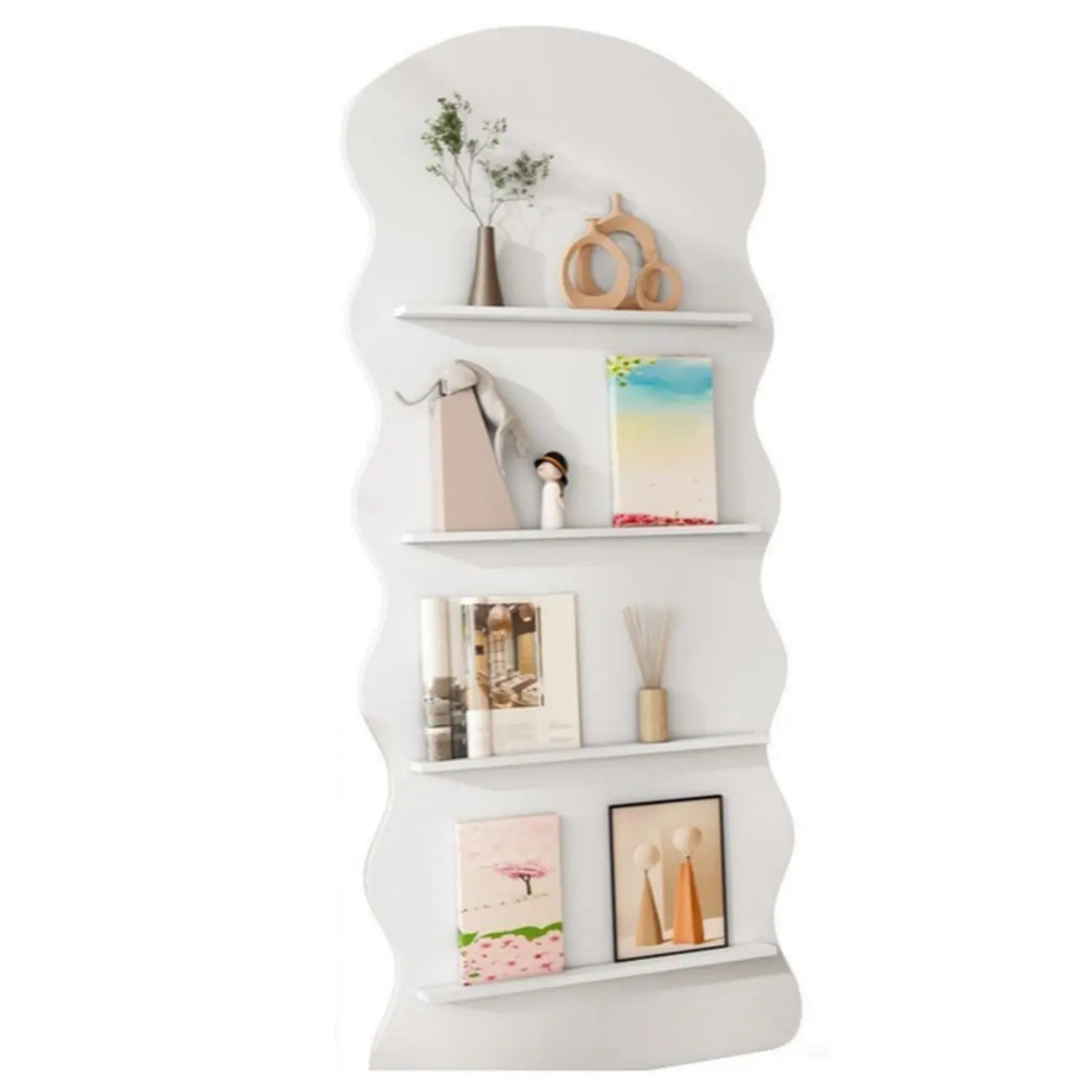 Bibliothèque décorative en bois brun à 3 étagères