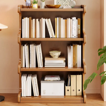 Bibliothèque moderne en bois brun, style échelle, pour le rangement de bureau