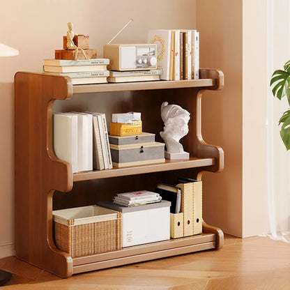 Bibliothèque moderne en bois brun, style échelle, pour le rangement de bureau