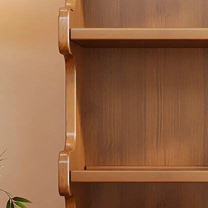 Bibliothèque moderne en bois brun, style échelle, pour le rangement de bureau