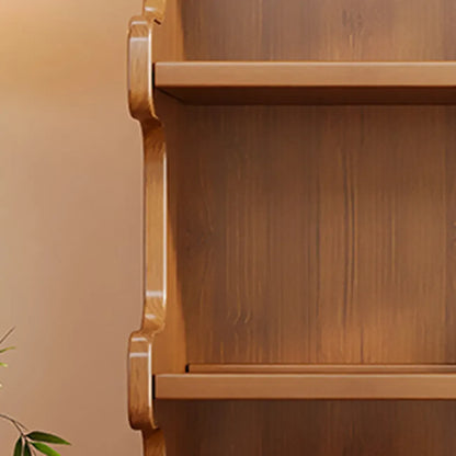 Bibliothèque moderne en bois brun, style échelle, pour le rangement de bureau