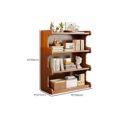 Bibliothèque moderne en bois brun, style échelle, pour le rangement de bureau
