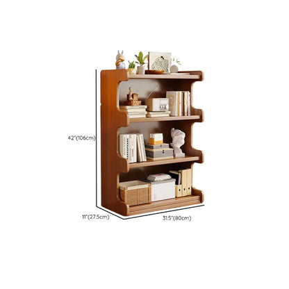Bibliothèque moderne en bois brun, style échelle, pour le rangement de bureau