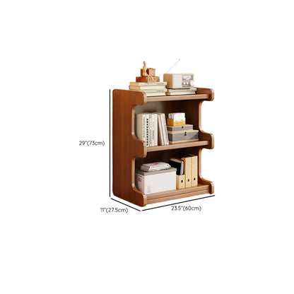 Bibliothèque moderne en bois brun, style échelle, pour le rangement de bureau