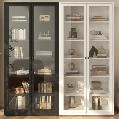 Vitrine haute à 6 niveaux avec portes vitrées