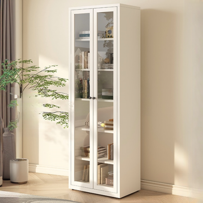 Vitrine haute à 6 niveaux avec portes vitrées