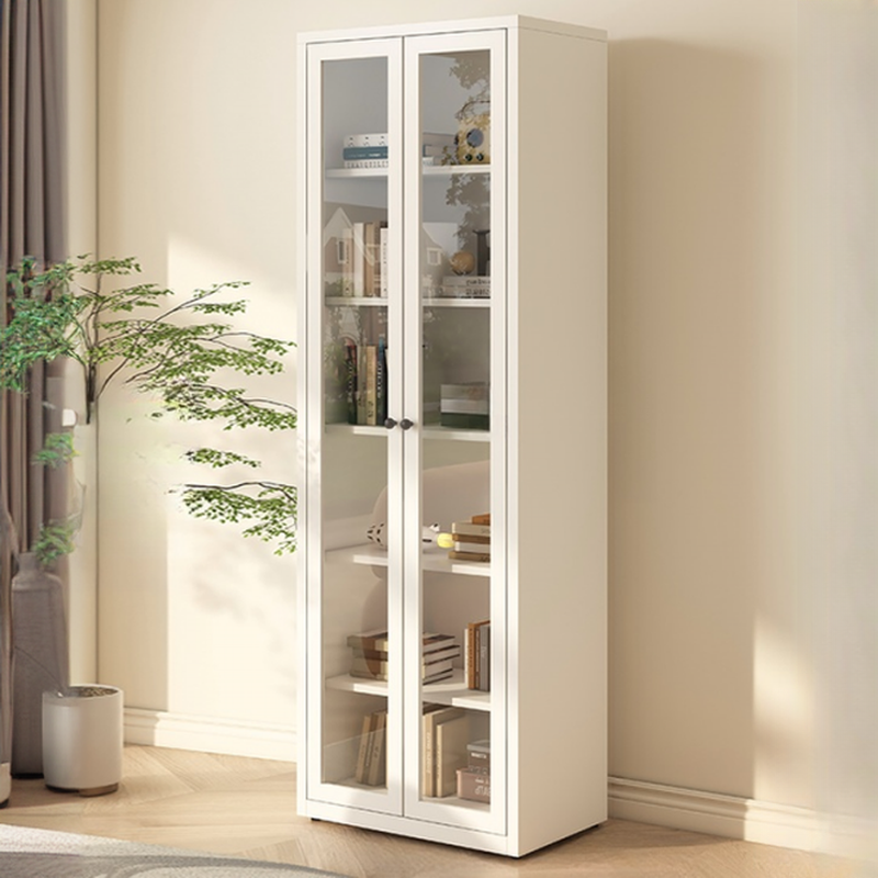 Vitrine haute à 6 niveaux avec portes vitrées