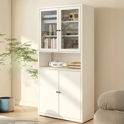 Vitrine haute à 6 niveaux avec portes vitrées