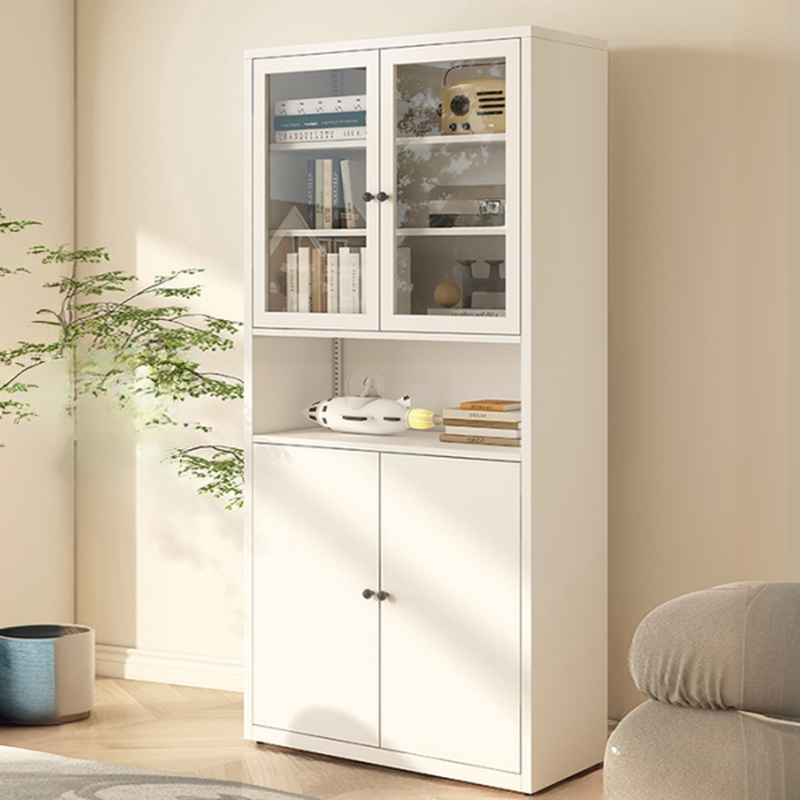 Vitrine haute à 6 niveaux avec portes vitrées