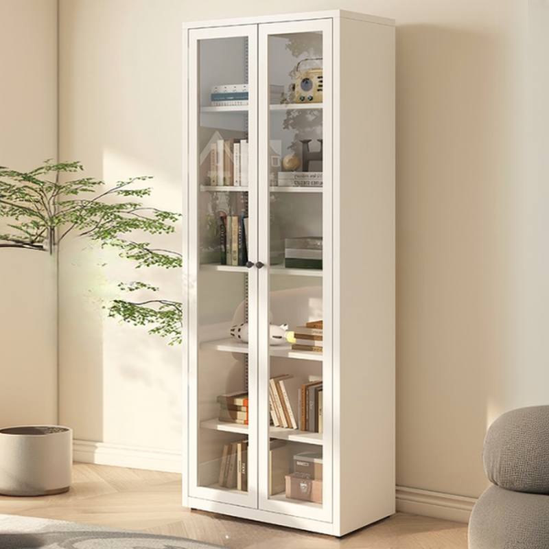 Vitrine haute à 6 niveaux avec portes vitrées