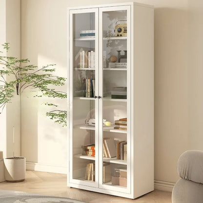 Vitrine haute à 6 niveaux avec portes vitrées