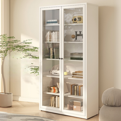 Vitrine haute à 6 niveaux avec portes vitrées