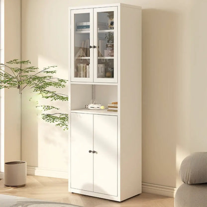 Vitrine haute à 6 niveaux avec portes vitrées