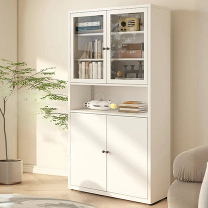 Vitrine haute à 6 niveaux avec portes vitrées