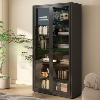 Vitrine haute à 6 niveaux avec portes vitrées