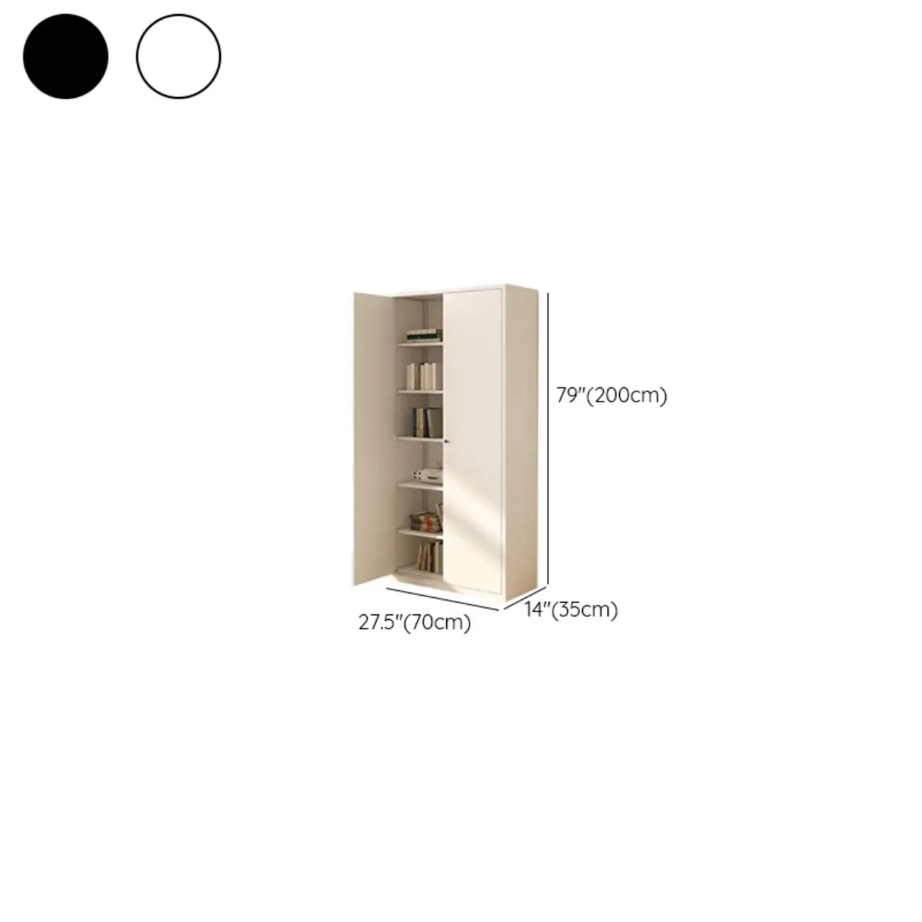 Vitrine haute à 6 niveaux avec portes vitrées