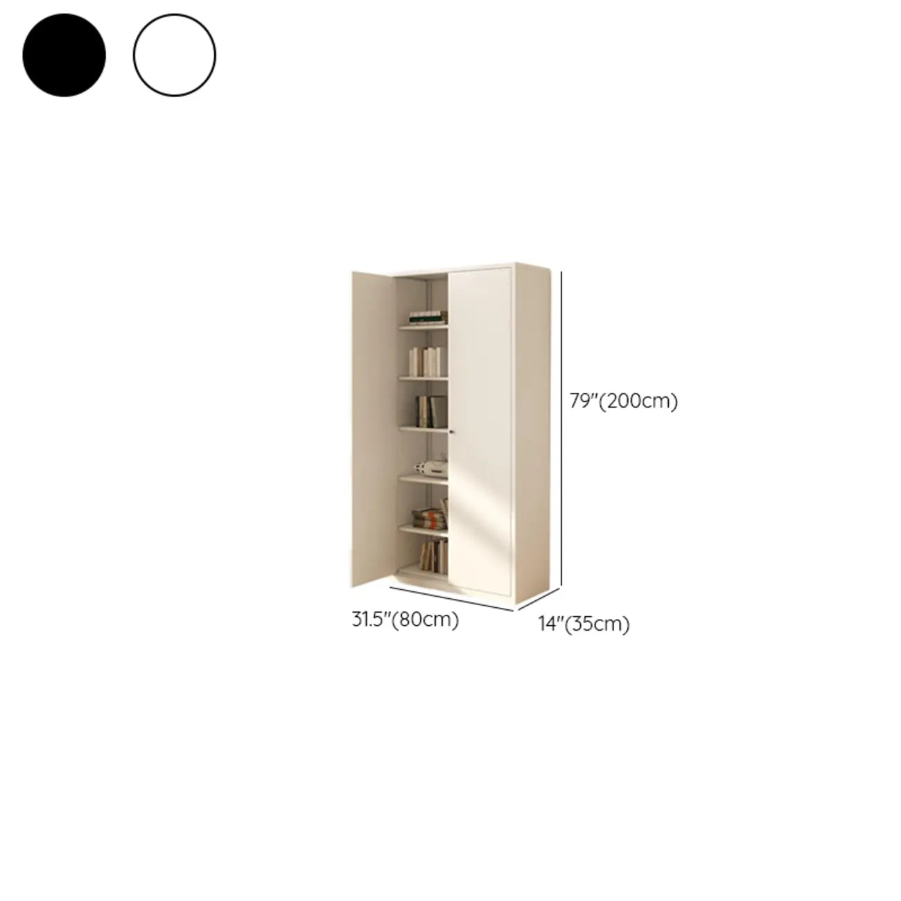 Vitrine haute à 6 niveaux avec portes vitrées