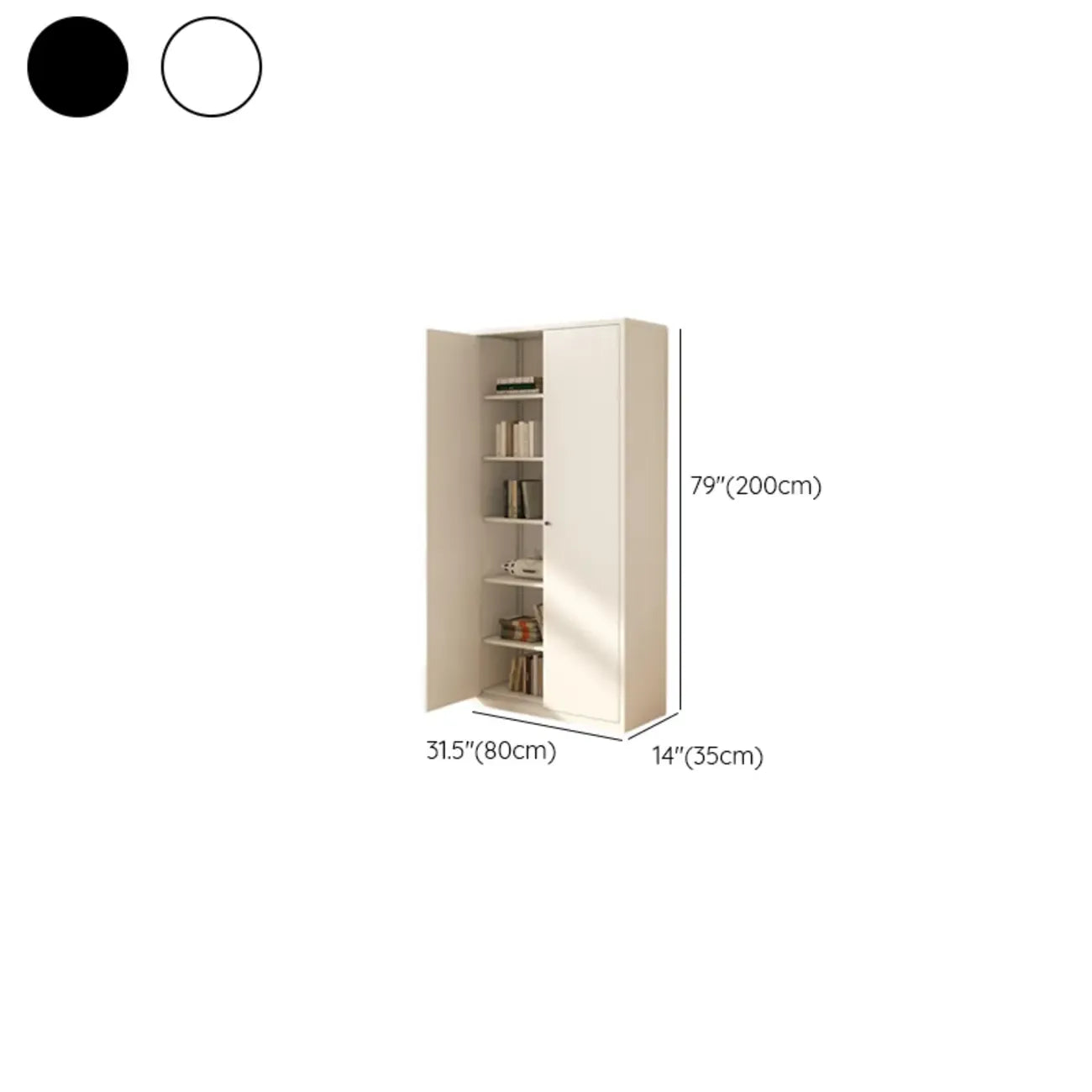Vitrine haute à 6 niveaux avec portes vitrées