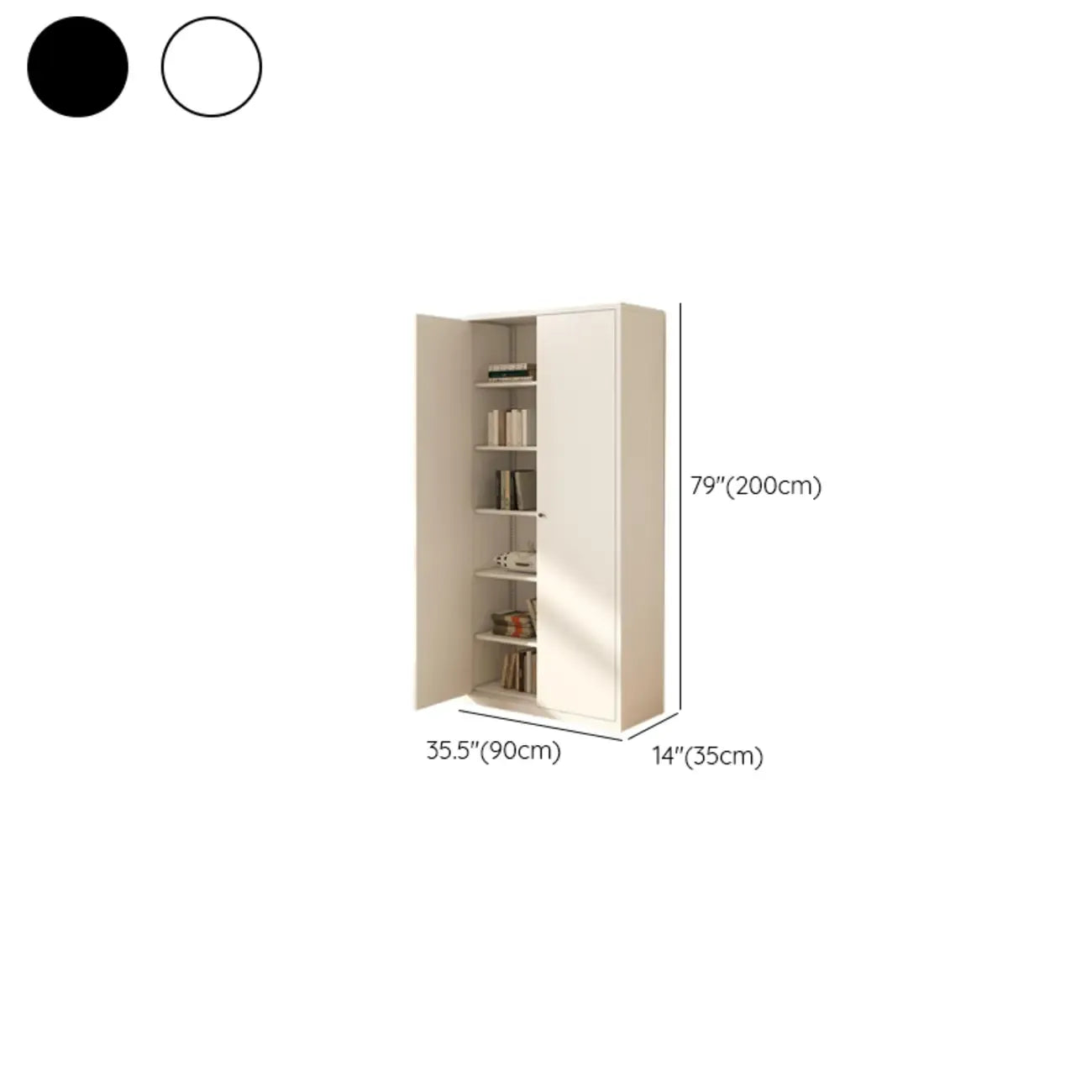 Vitrine haute à 6 niveaux avec portes vitrées