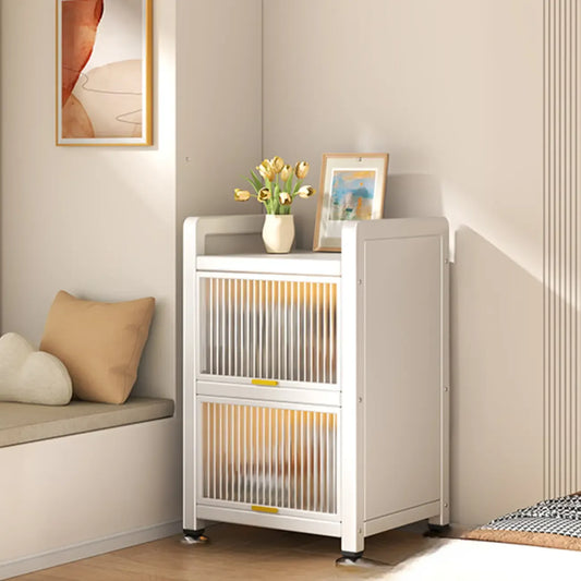 Bibliothèque moderne en métal à 5 ​​étagères avec couvercle rabattable et dos fermé