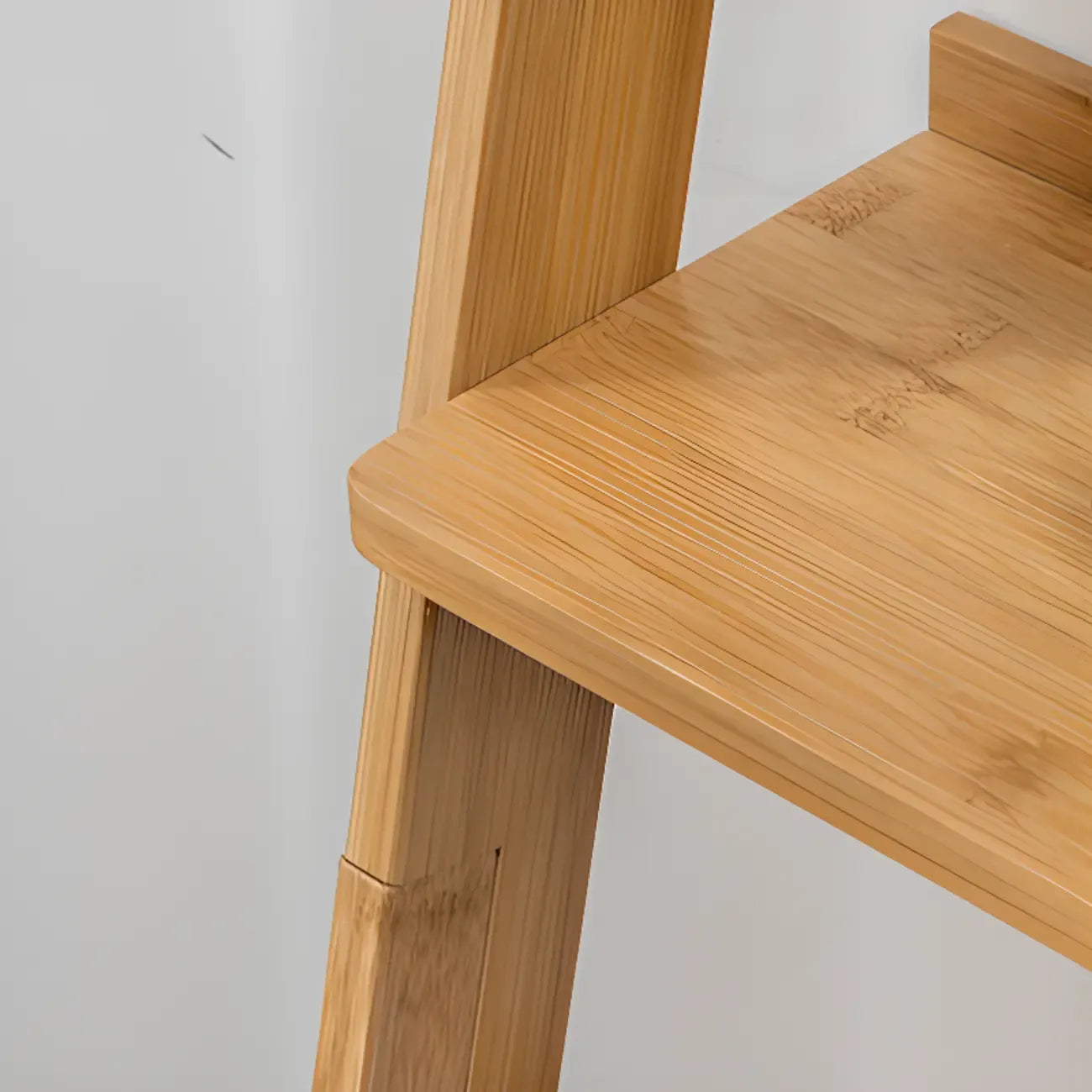 Bibliothèque échelle réglable à 4 étagères en bambou
