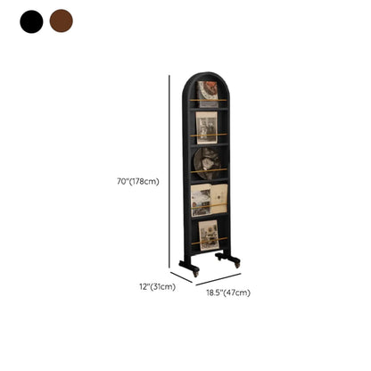 Bibliothèque mobile verticale en bois à 5 étagères avec fond fermé