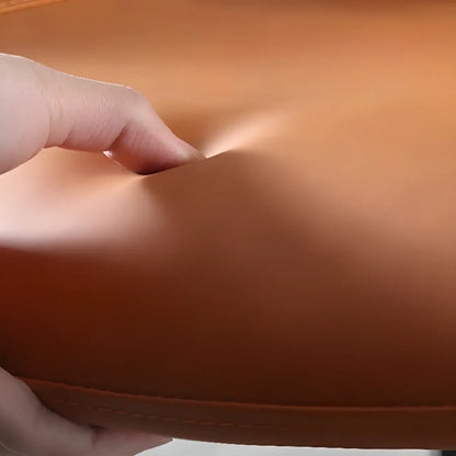 Chaise de salle à manger simple à dossier bas en similicuir avec pieds en alliage