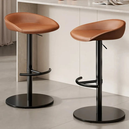 Tabourets de bar en cuir sur pied, style industriel moderne