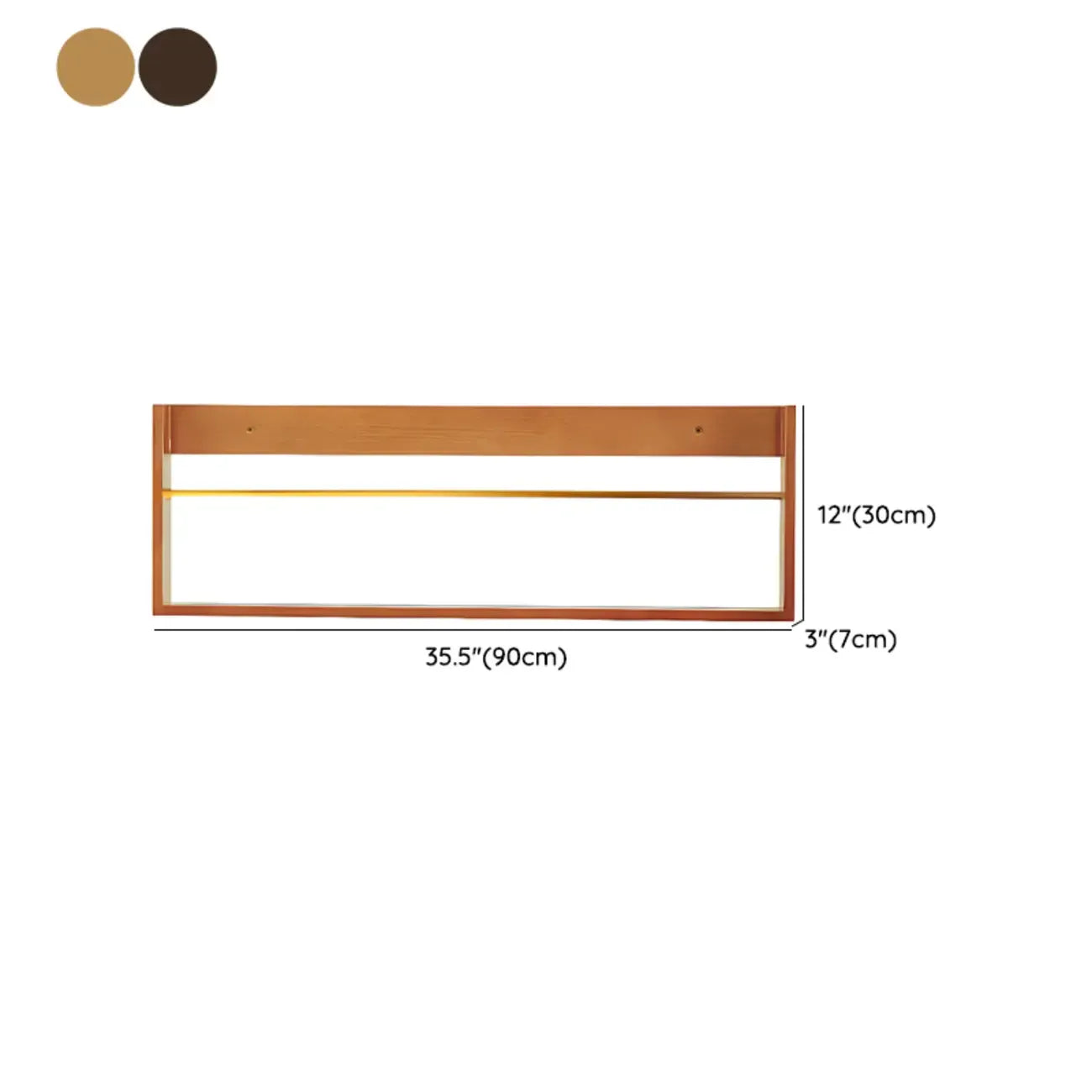 Bibliothèque flottante horizontale en bois de cerisier à dos ouvert