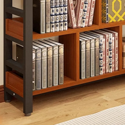 Étagère verticale en bois de noyer, bibliothèque ouverte à l'arrière