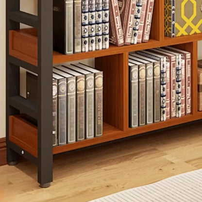 Étagère verticale en bois de noyer, bibliothèque ouverte à l'arrière