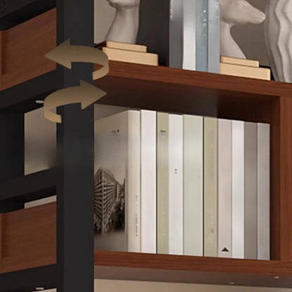 Étagère verticale en bois de noyer, bibliothèque ouverte à l'arrière