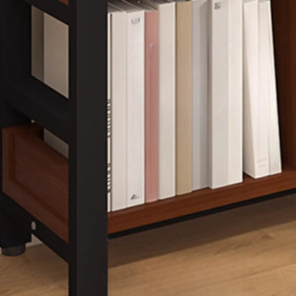 Étagère verticale en bois de noyer, bibliothèque ouverte à l'arrière