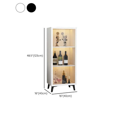 Étagère métallique moderne au sol avec portes vitrées, vitrine