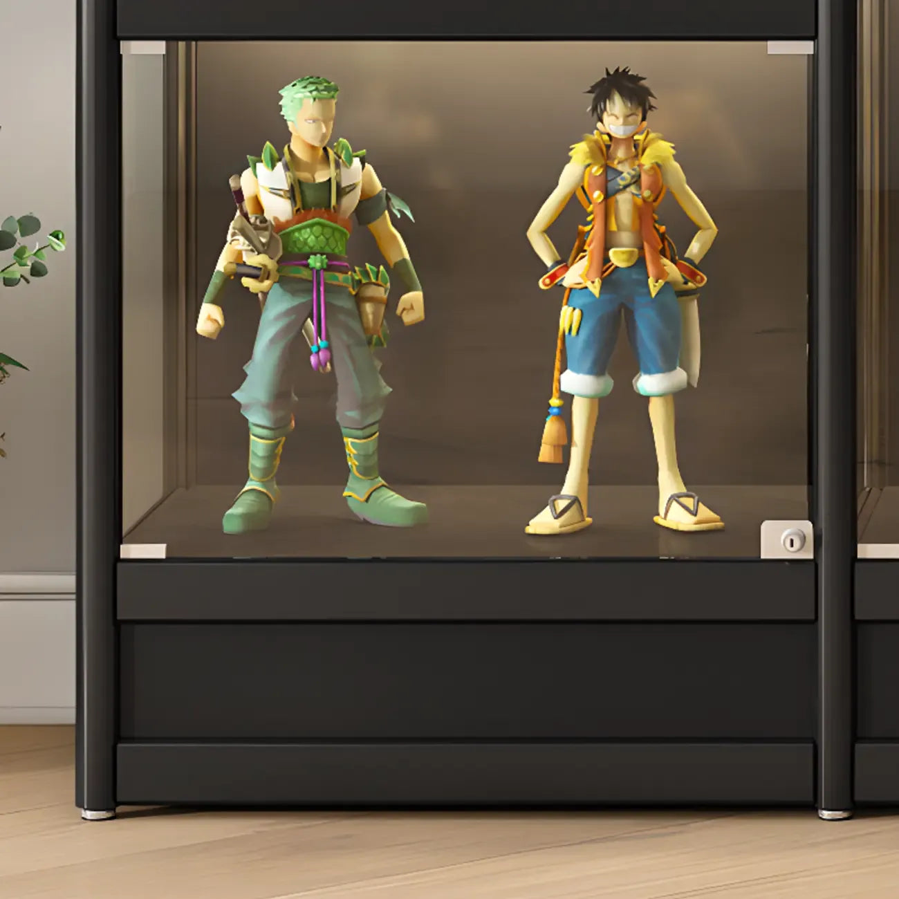 Étagère réglable en métal noir pour vitrine