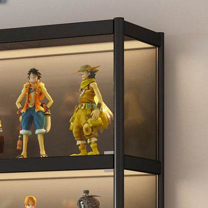 Étagère réglable en métal noir pour vitrine