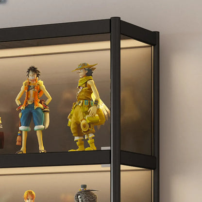 Étagère réglable en métal noir pour vitrine