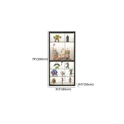 Étagère réglable en métal noir pour vitrine