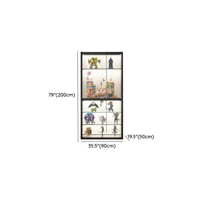 Étagère réglable en métal noir pour vitrine