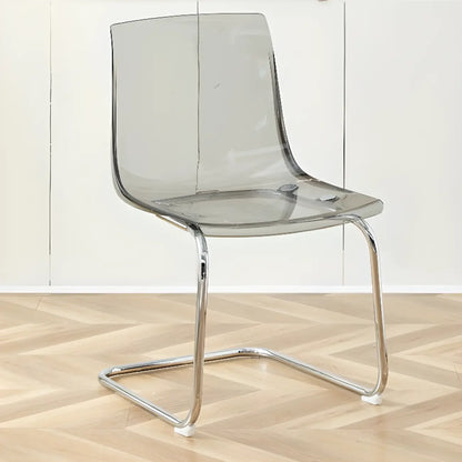 Chaises de salle à manger modernes en acrylique sans accoudoirs et à dossier plein