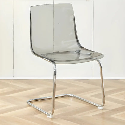 Chaises de salle à manger modernes en acrylique sans accoudoirs et à dossier plein