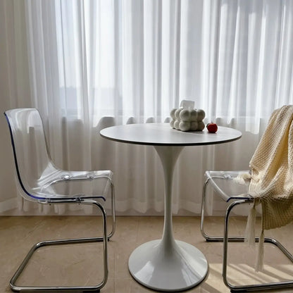 Chaises de salle à manger modernes en acrylique sans accoudoirs et à dossier plein