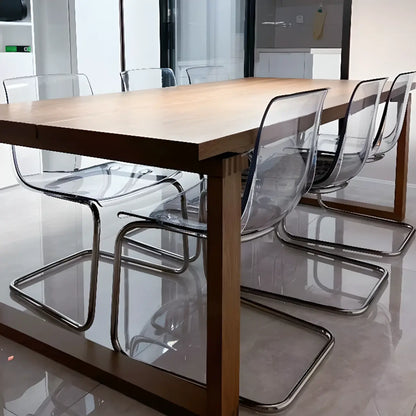 Chaises de salle à manger modernes en acrylique sans accoudoirs et à dossier plein