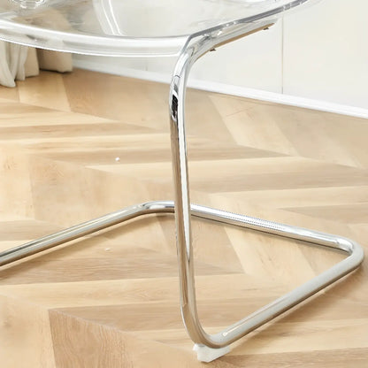 Chaises de salle à manger modernes en acrylique sans accoudoirs et à dossier plein